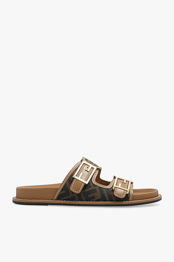 【関税＆送料込み】Fendi \"Fendi Feel\" Slides Fendi Feel Fabric Beige | Fendi